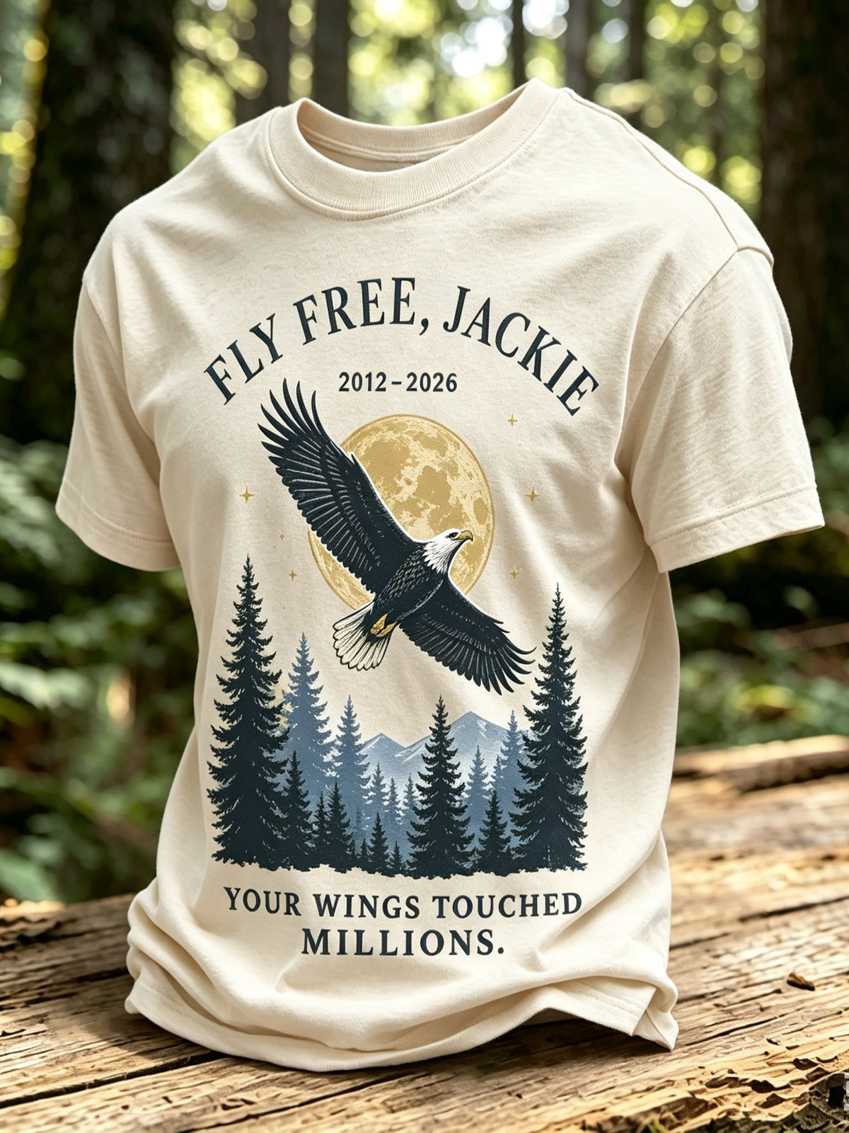 Men's Retro Jackie And Shadow Bald Eagle Printed Casual T-Shirt