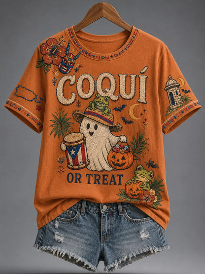 🎃Women's Puerto Rico Halloween Graphic T-shirt
