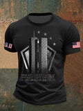 Men's Never Forget 9-11  Flag Print T-Shirt