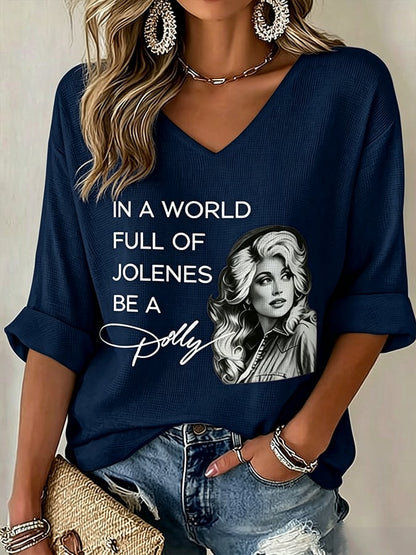 Women'S Country Cowgirl Dolly Commemorative  The Way I See It, If You Want The Rainbow, You Gotta Put Up With The Rain Print T-Shirt