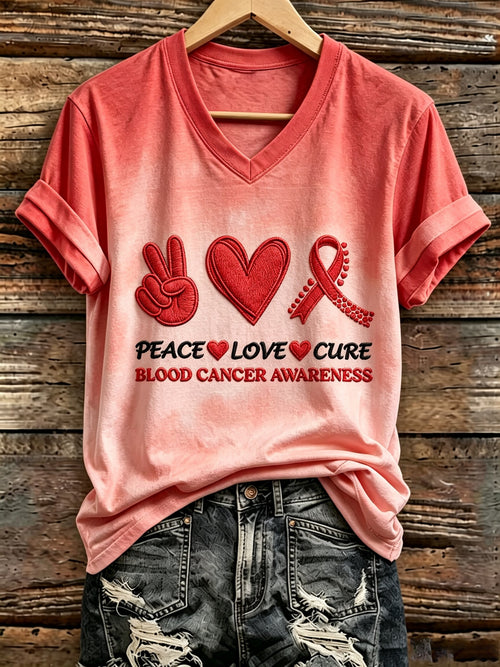Women's Blood Cancer Awareness Print T-Shirt