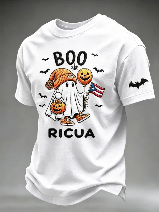 🎃Men's Halloween in Puerto Rico Print Short-Sleeve T-Shirt