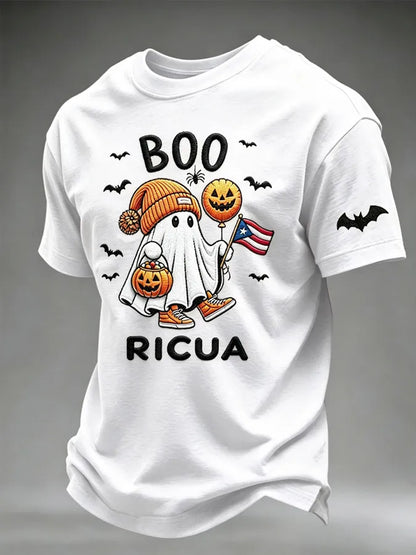 🎃Men's Halloween in Puerto Rico Print Short-Sleeve T-Shirt