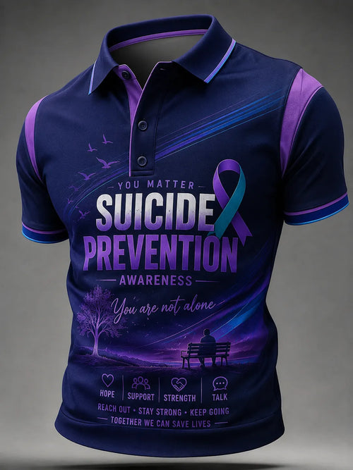 Men's Suicide Prevention Awareness Print T-shirt