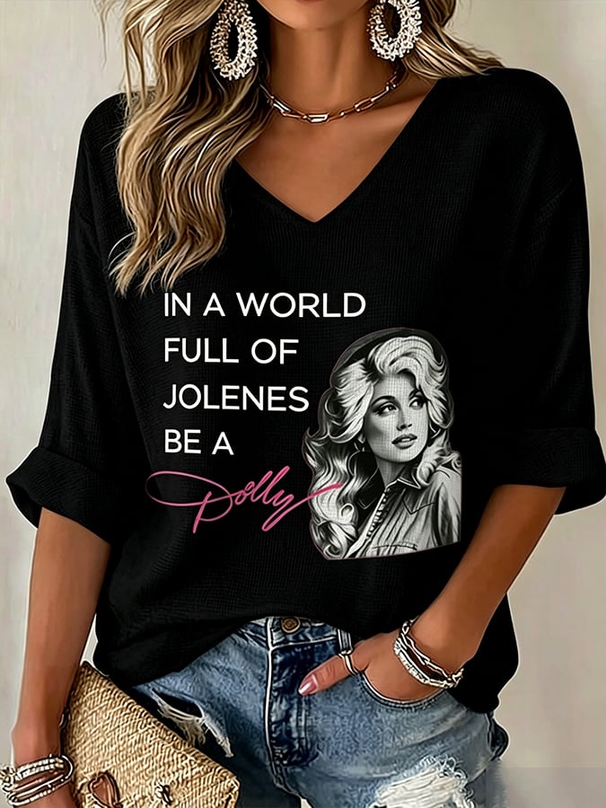 Women'S Country Cowgirl Dolly Commemorative  The Way I See It, If You Want The Rainbow, You Gotta Put Up With The Rain Print T-Shirt