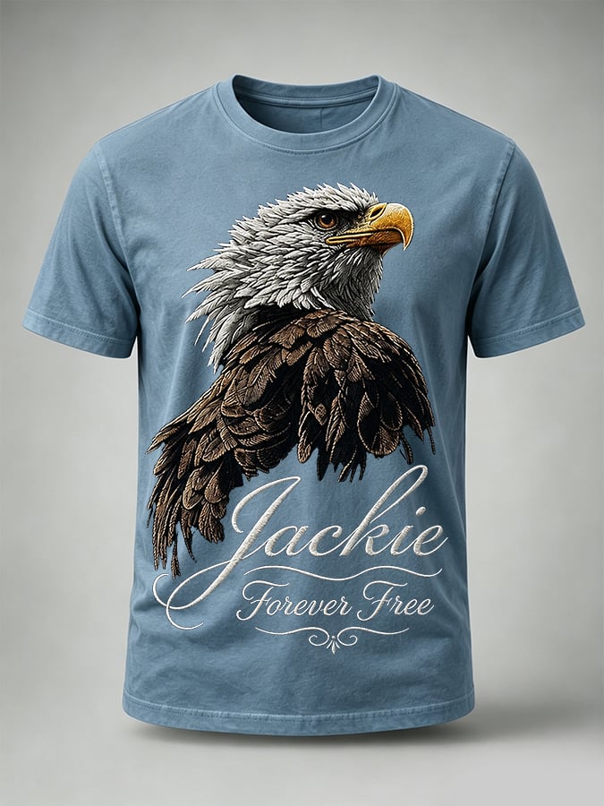 Men'S Casual Bald Eagle "Jackie" Print T-Shirt