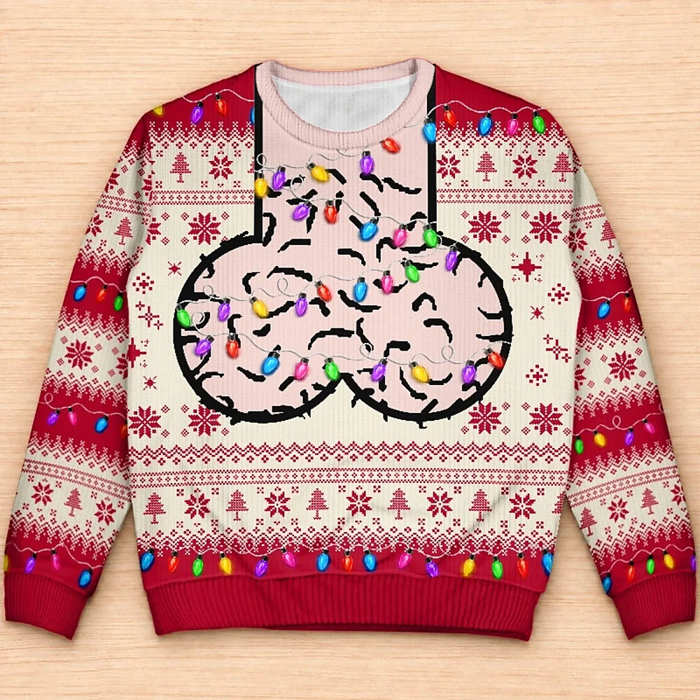 Funny Christmas Gift For Bald Dad Papa Husband - Personalized Unisex Ugly Sweater