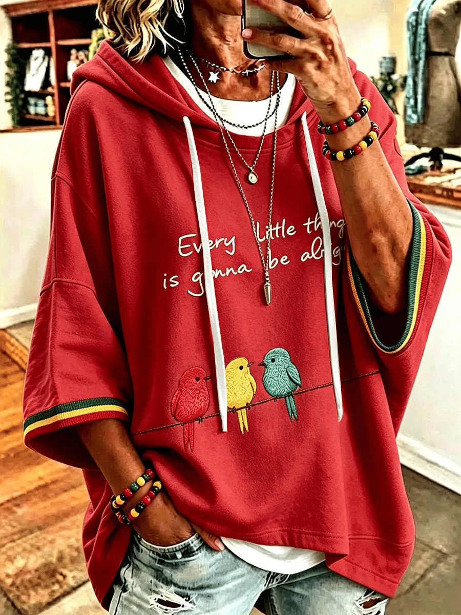 Women's Every Little Thing Is Gonna Be Alright Print Hoodie