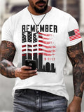 Men's Never Forget 9-11  Flag Print T-Shirt
