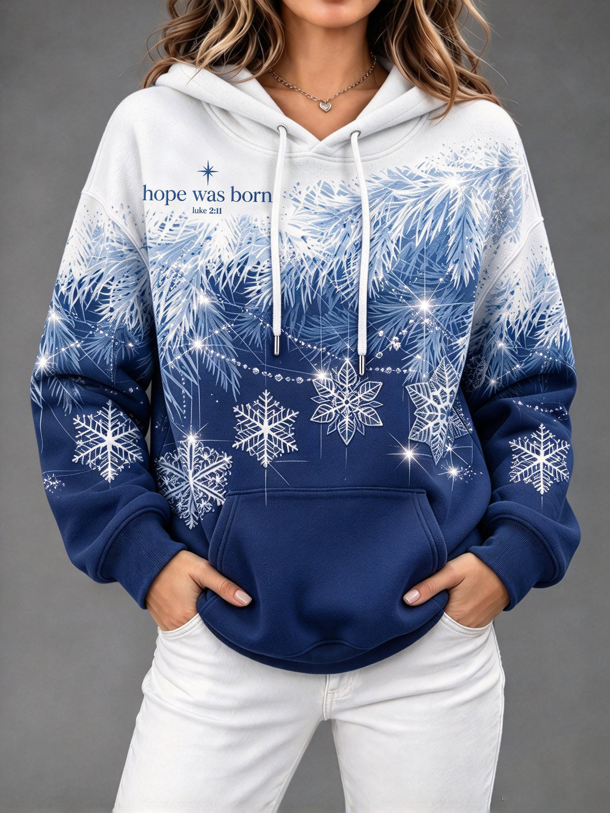 Women's Winter Snowflake-Themed "Faith" Sweatshirt