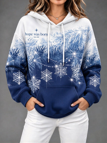 Women's Winter Snowflake-Themed "Faith" Sweatshirt
