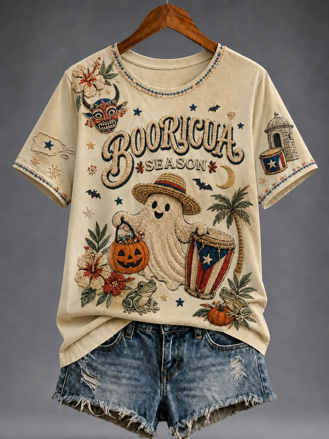 🎃Women's Puerto Rico Halloween Graphic T-shirt