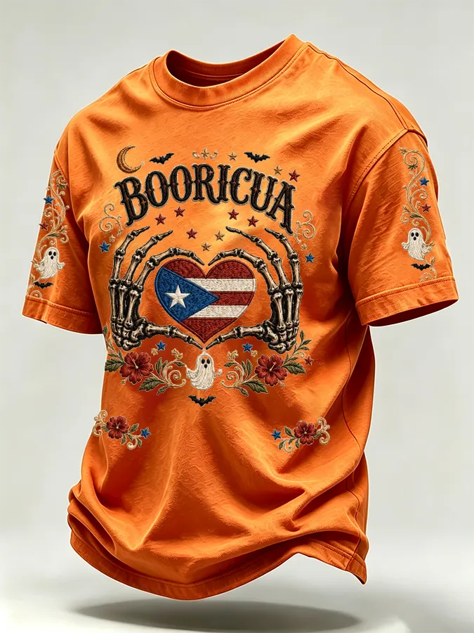 🎃Men's Puerto Rico Halloween Printed Short-Sleeve T-Shirt
