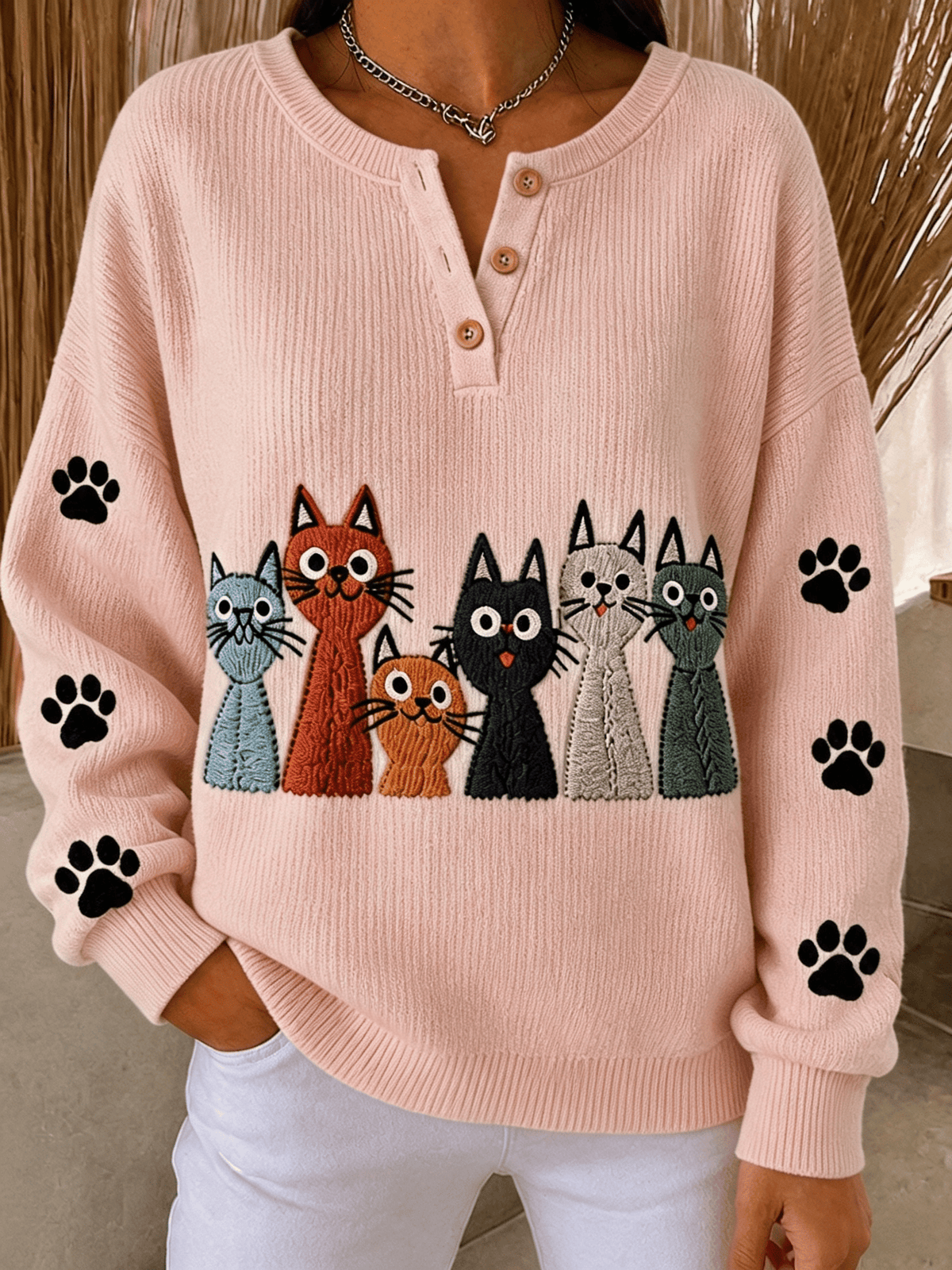 Women's Animal Print Knit Sweater