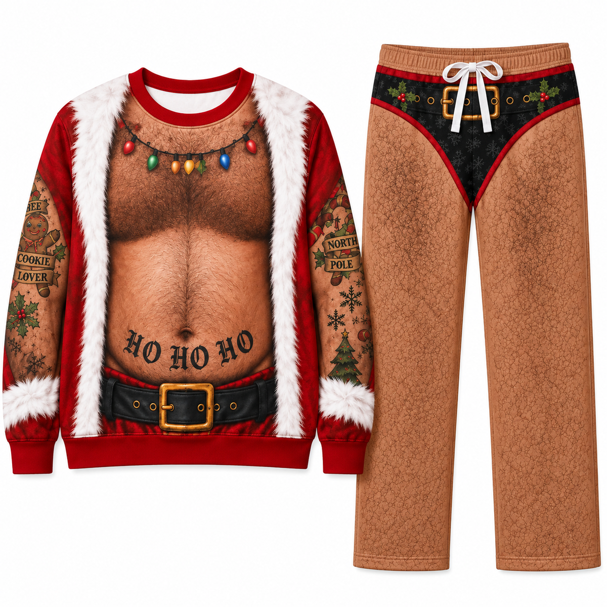 Funny Christmas Sweatshirt & Pants Set – Men's & Women's Styles Available