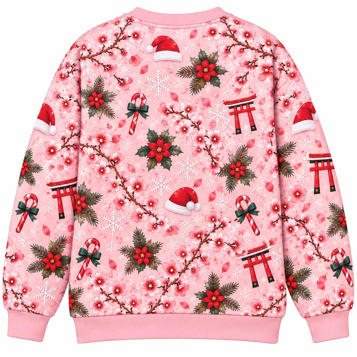 Women’s Christmas Funny Sweatshirt – Cute Sakura-Inspired Holiday Pullover
