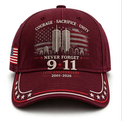 🦅49% OFF🔥Never Forget 9/11 25th Anniversary Memorial Cap