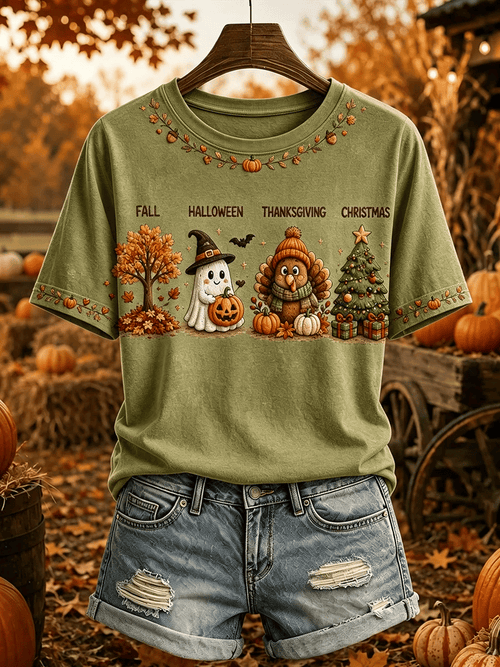 Women's Vintage I'm Ready For The Ber Months Print Casual T-shirt