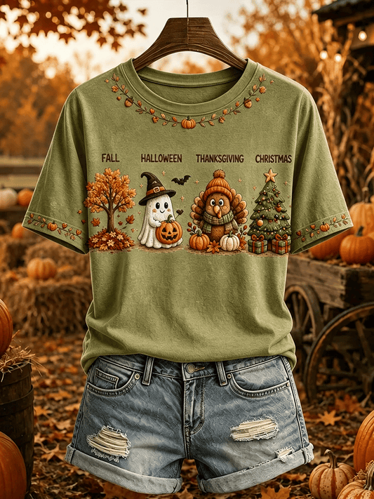 Women's Vintage I'm Ready For The Ber Months Print Casual T-shirt