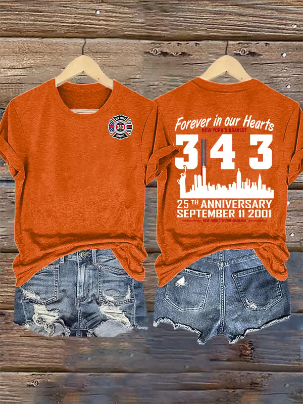 Women's 25th Anniversary 9/11 Memorial, 343 Hero Tribute Tee