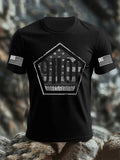 Men's 9/11 Memorial Patriotic Flag Print T-Shirt