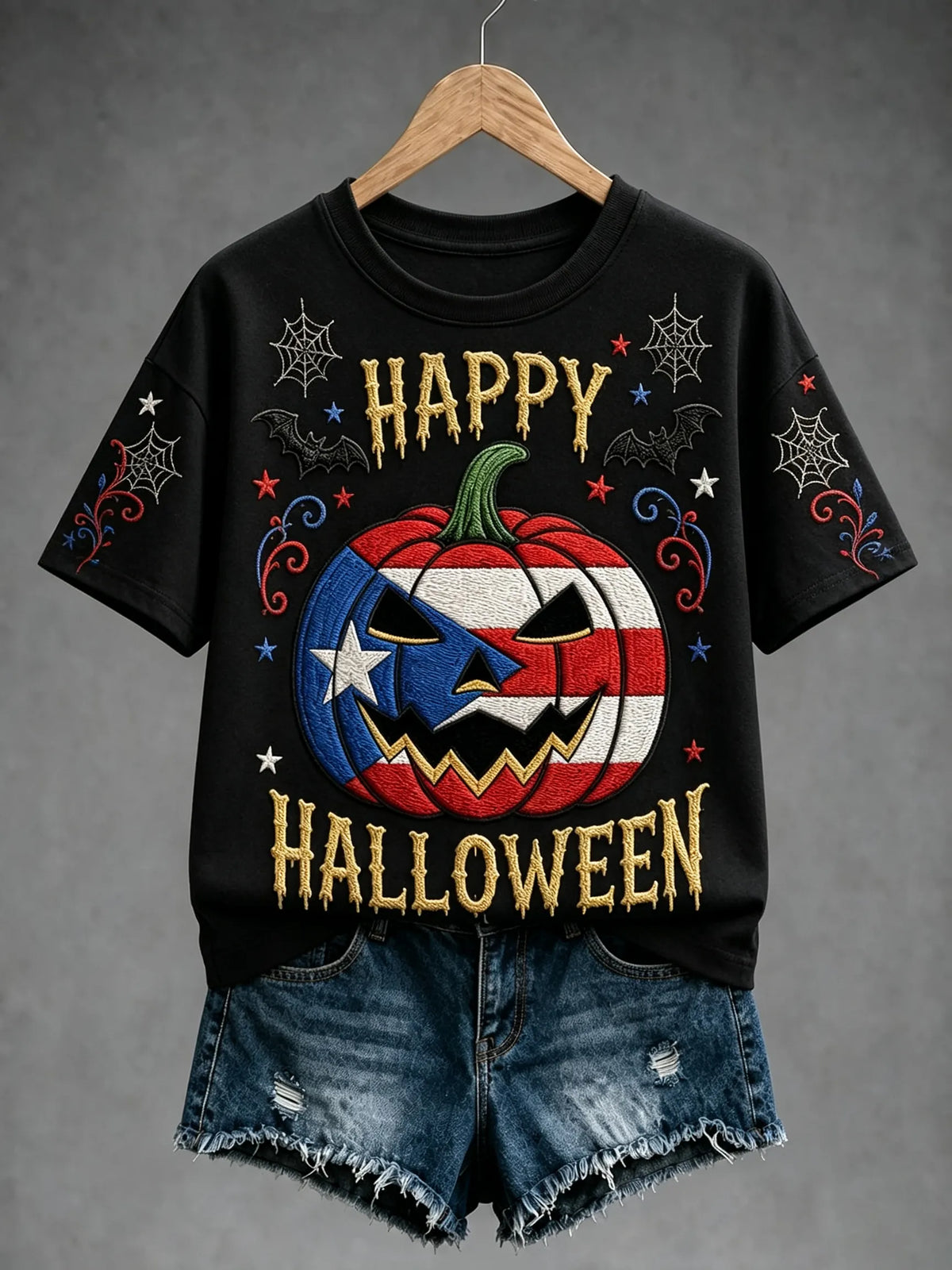 🎃Women's Halloween in Puerto Rico Print T-Shirt