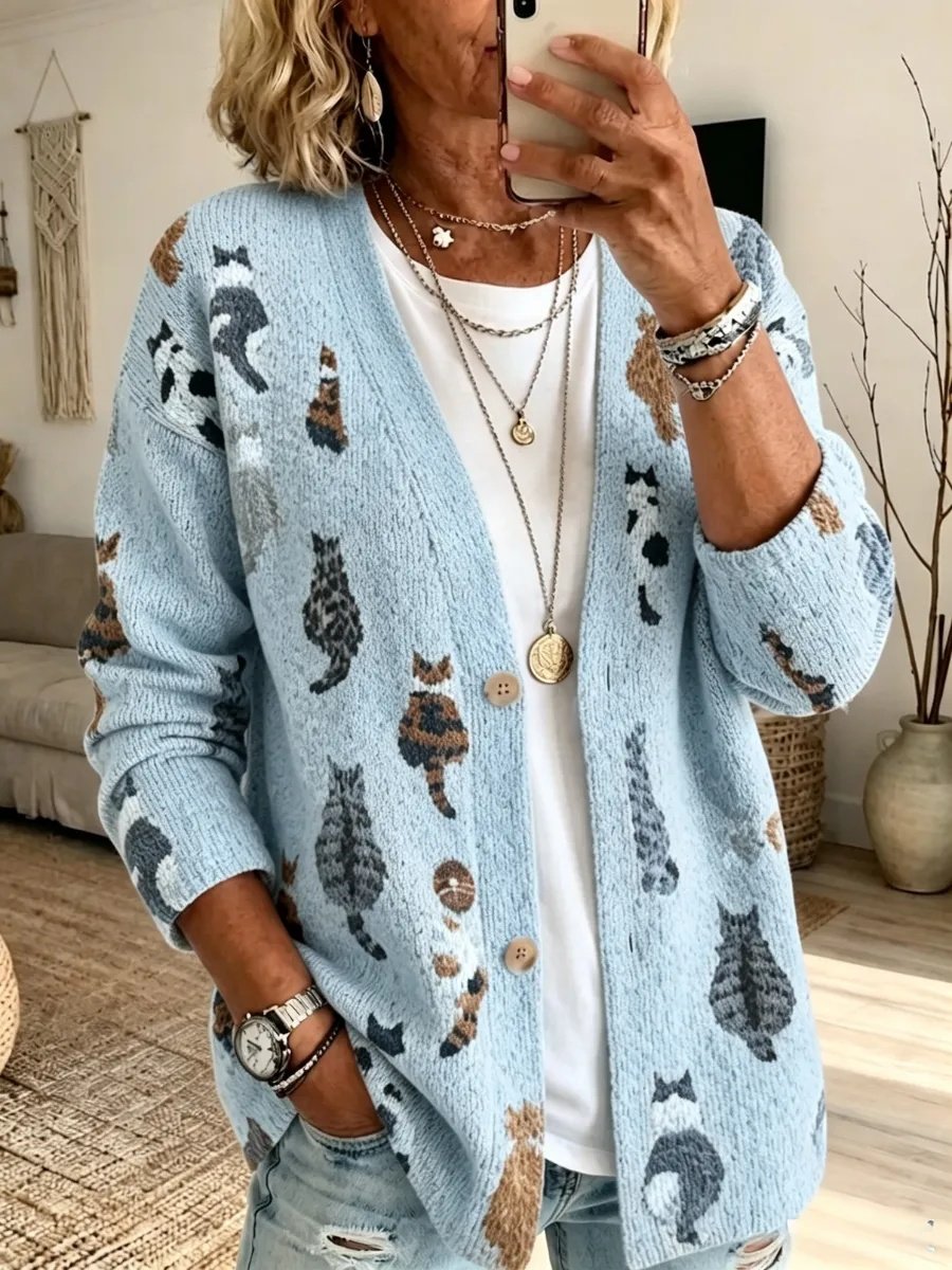 Women's Casual Animal Print Cardigan