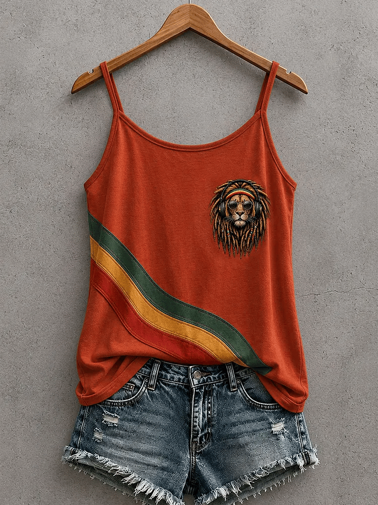 Women's Reggae Inspired Print Casual Tank Top