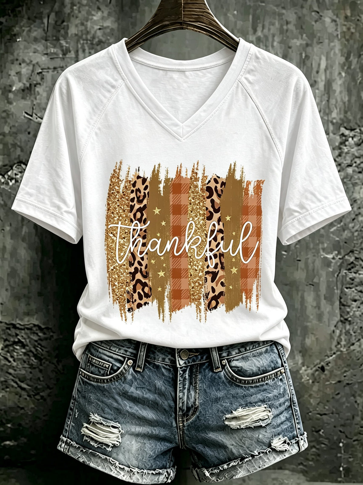Women's Thanksgiving Print Casual T-shirt
