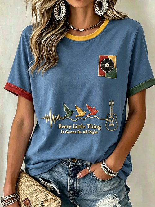 Women's Reggae Music Art Print Casual T-shirt