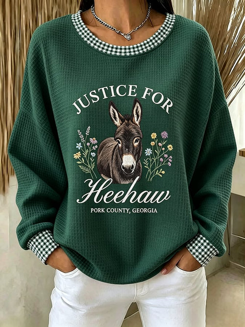Women's Justice For HeeHaw Donkey Printed Casual Sweatshirt