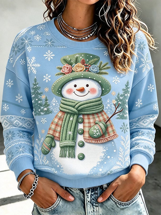 Women's Casual Printed Long-Sleeve Sweatshirt