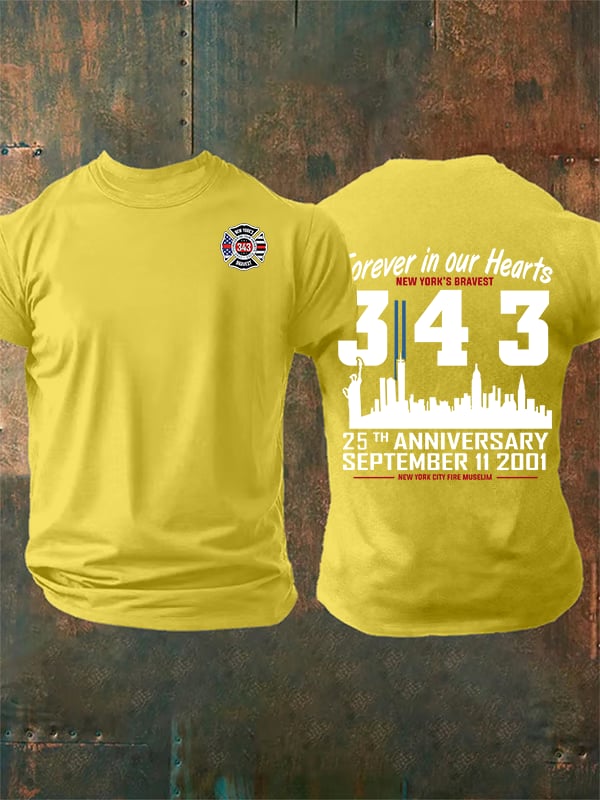 Men's 25th Anniversary 9/11 Memorial, 343 Hero Tribute Tee
