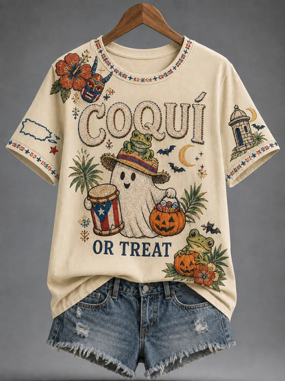 🎃Women's Puerto Rico Halloween Graphic T-shirt