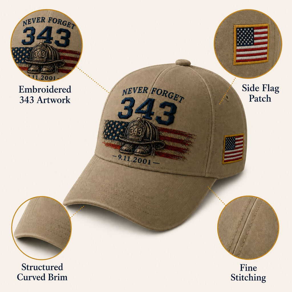 🧢Never Forget 343 Memorial Cap 🎁 Buy the Cap Get the Matching Tribute Coin FREE