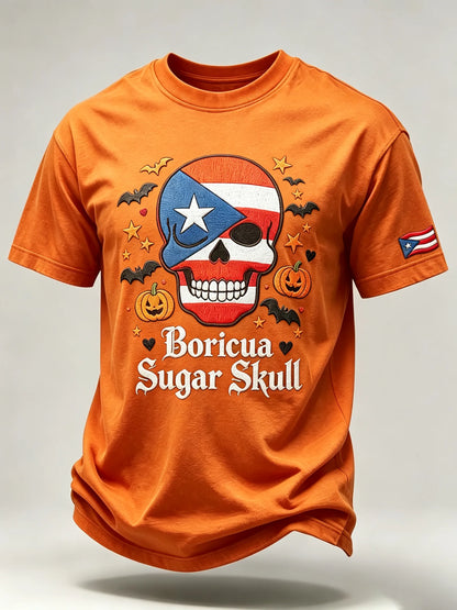 🎃Men's Halloween in Puerto Rico Print Short-Sleeve T-Shirt