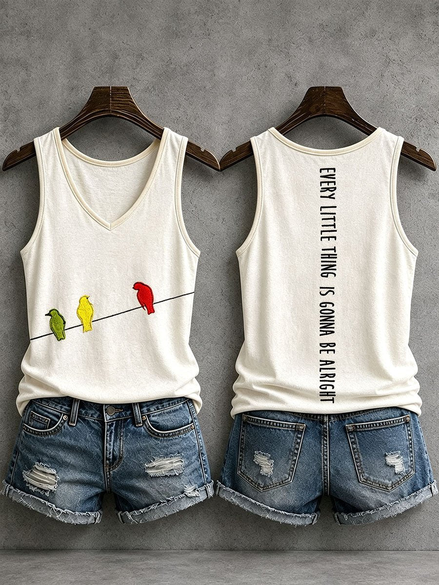 Women's Every Little Thing Is Gonna Be Alright Print Tank Top