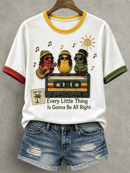 Women's Reggae Music Art Print Casual T-shirt