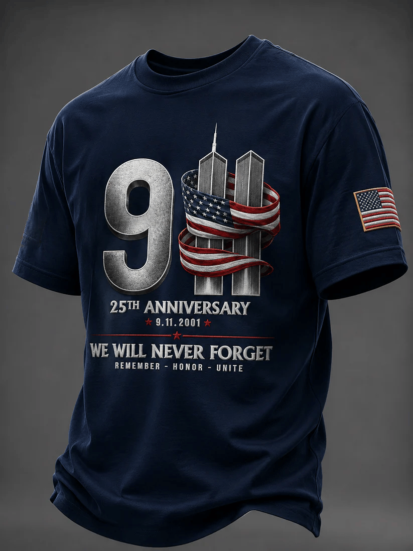 Men's 9.11 Never Forget Printing  T-Shirts