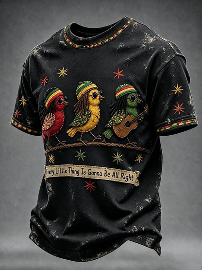 Printed Short-Sleeve T-Shirt With The Theme "Everything Will Eventually Go Smoothly, And Everything Will Be Alright"