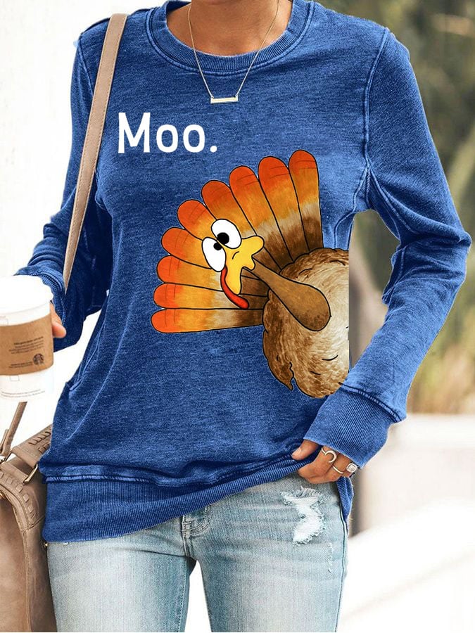 Women'S Thanksgiving Casual Printed Sweatshirt