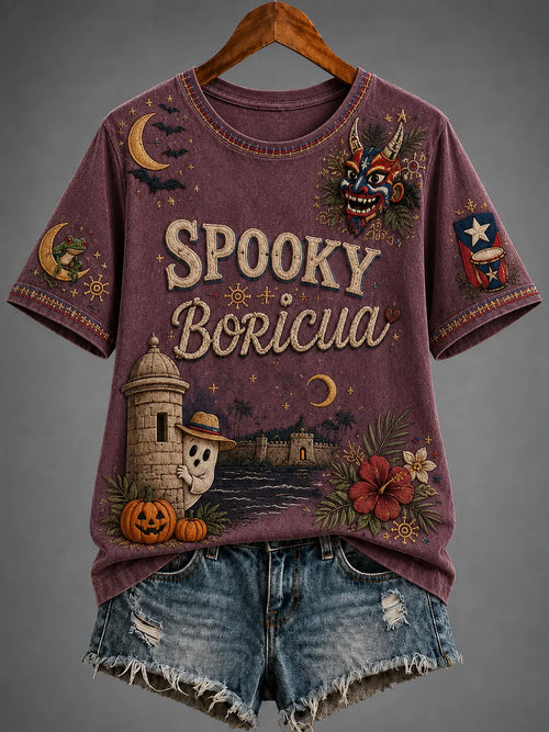 🎃Women's Puerto Rico Halloween Graphic T-shirt