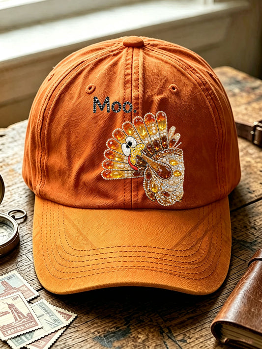 Unisex Retro Moo! Thanksgiving Turkey Printed Hat