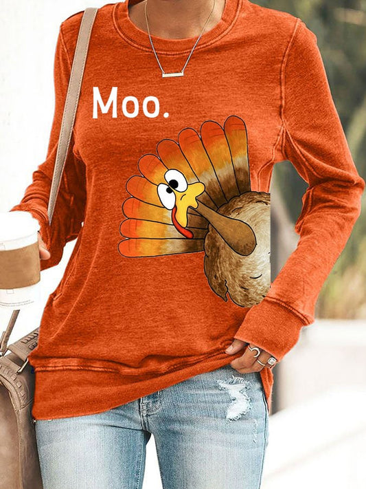 Women'S Thanksgiving Casual Printed Sweatshirt