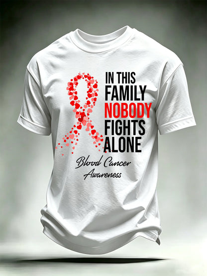Men's IN THIS FAMILY NOBODY FIGHTS ALONE Print T-Shirt