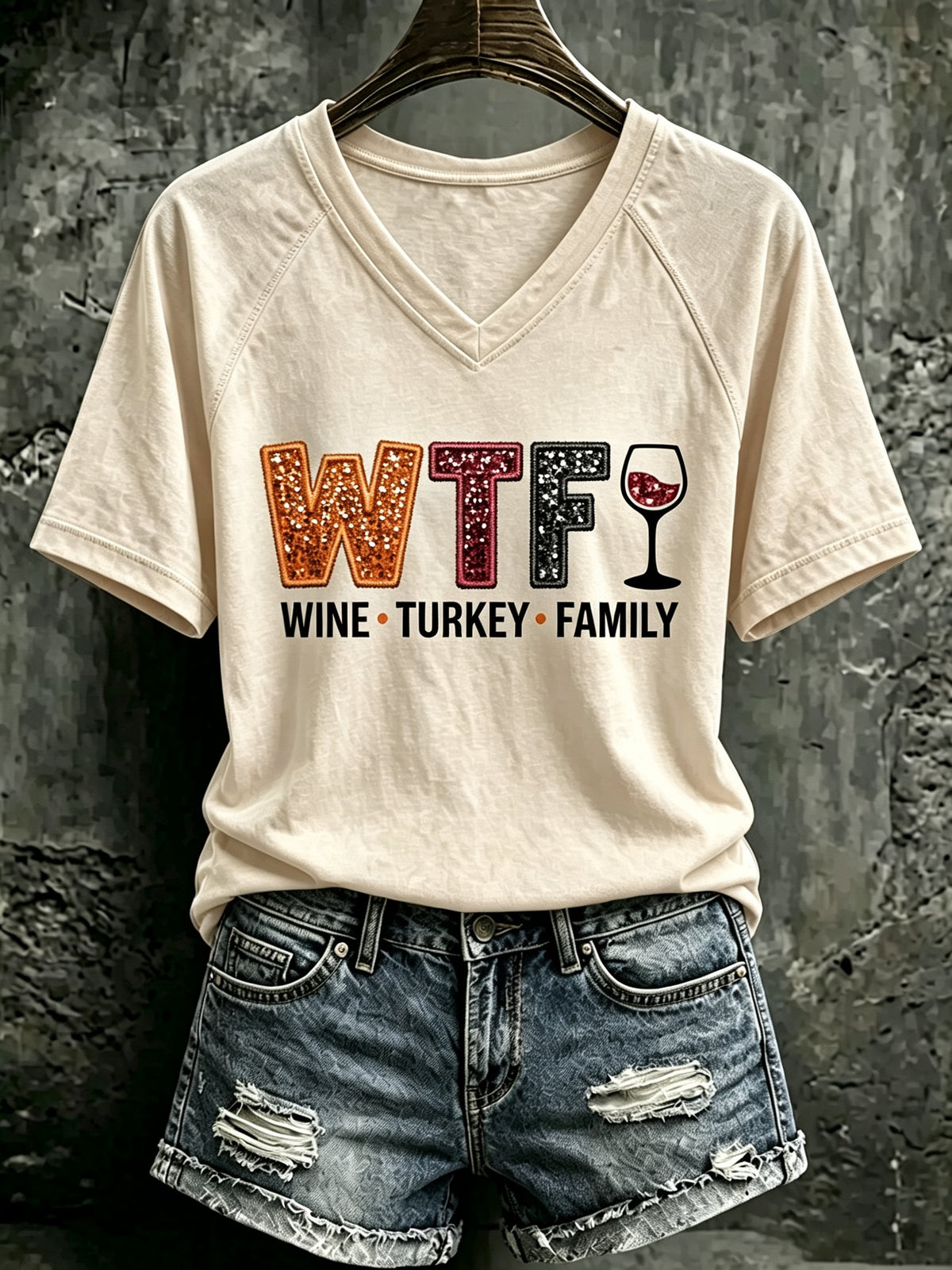 Women's Thanksgiving Print Casual T-shirt