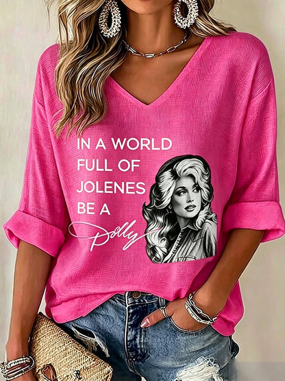 Women'S Country Cowgirl Dolly Commemorative  The Way I See It, If You Want The Rainbow, You Gotta Put Up With The Rain Print T-Shirt