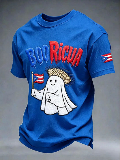 Men's Puerto Rico Halloween Print Short-Sleeve T-Shirt