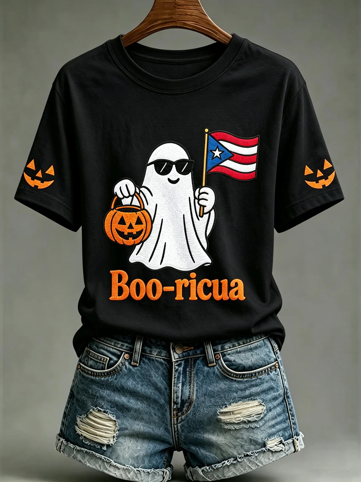 🎃Women's Halloween In Puerto Rico Print T-Shirt