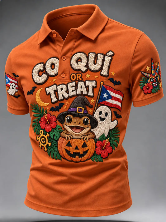 Men's Puerto Rico Halloween Graphic Polo Shirt